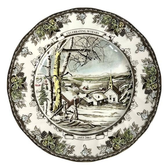 Johnson Bros Friendly Village England Vintage 50th Anniversary Limited Ed. Plate - Picture 1 of 7